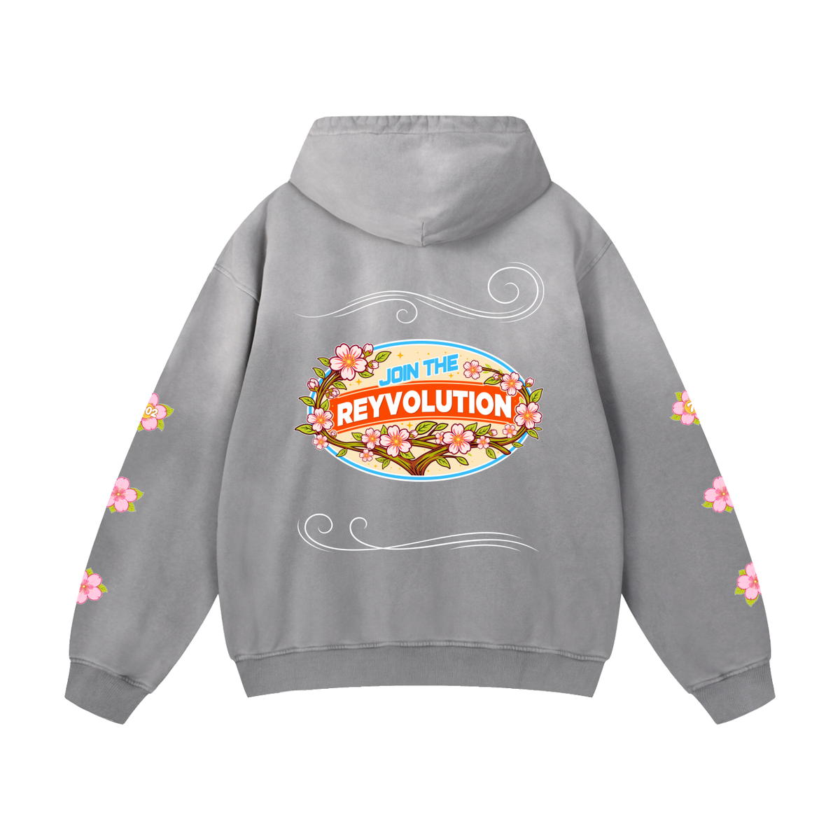 Reyvolution Cherry Blossom Heavyweight Sunfade Oversized Hoodie