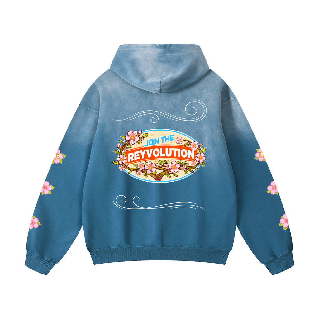 Reyvolution Cherry Blossom Heavyweight Sunfade Oversized Hoodie