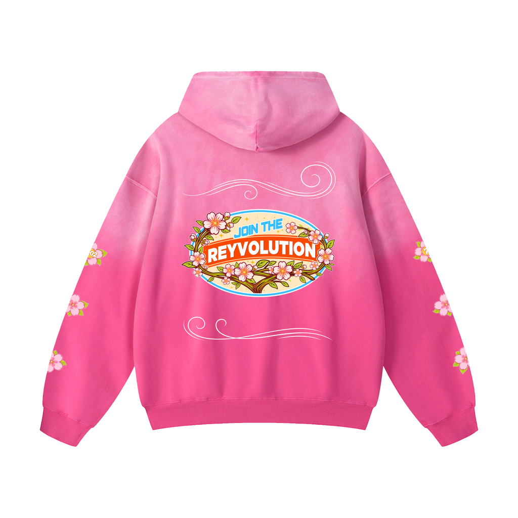 Reyvolution Cherry Blossom Heavyweight Sunfade Oversized Hoodie