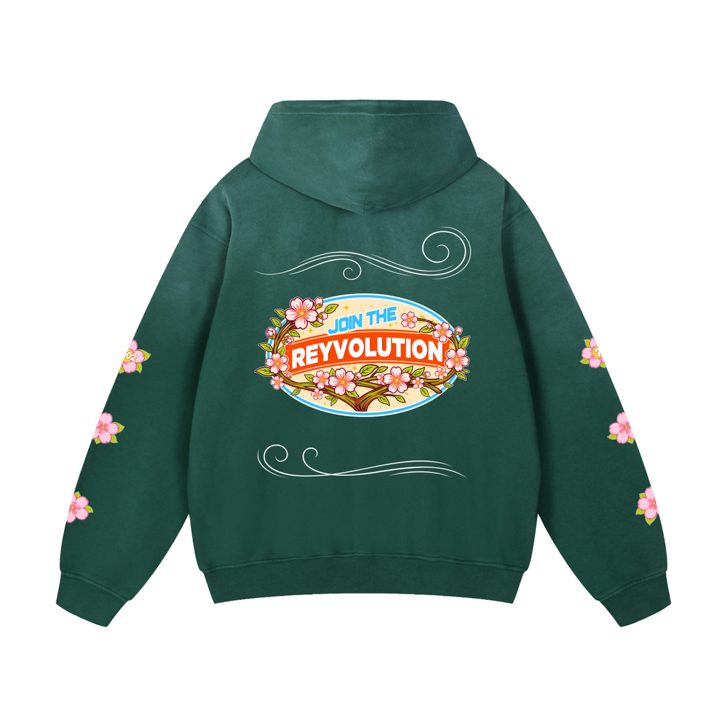 Reyvolution Cherry Blossom Heavyweight Sunfade Oversized Hoodie