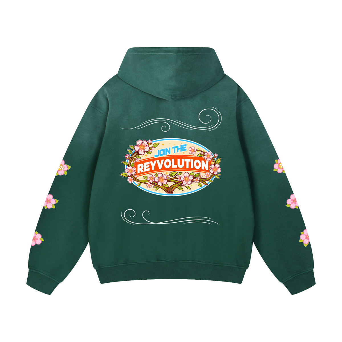 Reyvolution Cherry Blossom Heavyweight Sunfade Oversized Hoodie