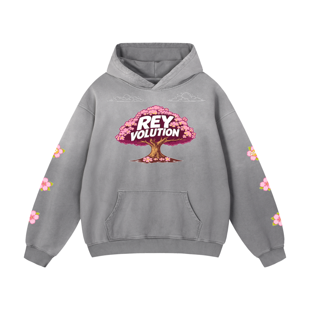 Reyvolution Cherry Blossom Heavyweight Sunfade Oversized Hoodie