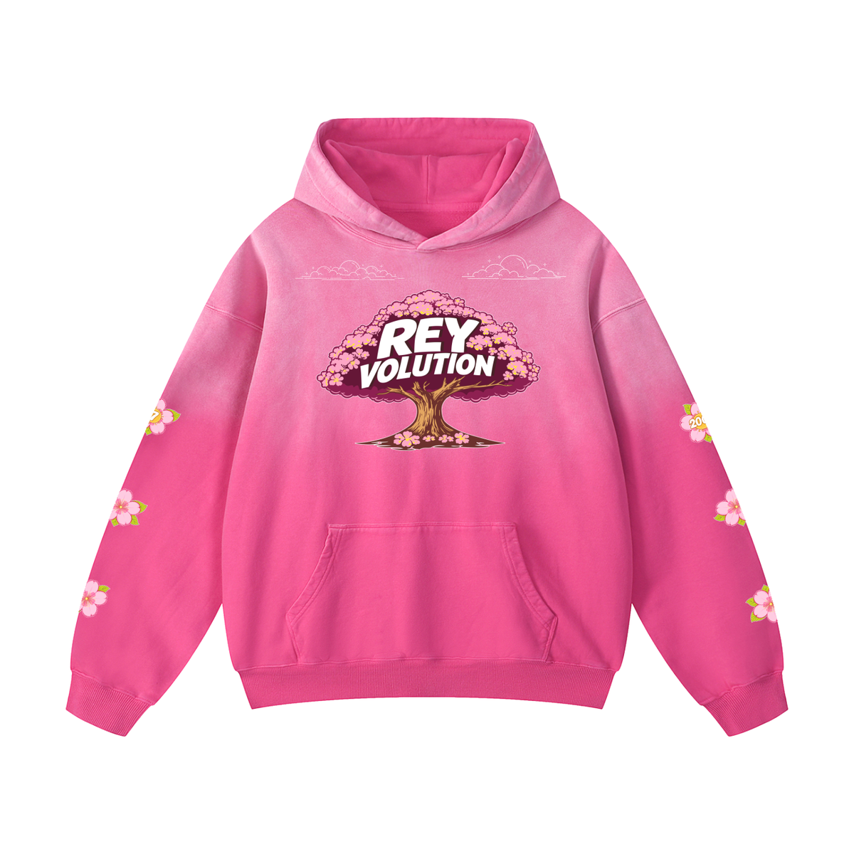 Reyvolution Cherry Blossom Heavyweight Sunfade Oversized Hoodie